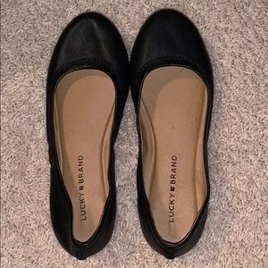 LUCKY BRAND Black leather flats